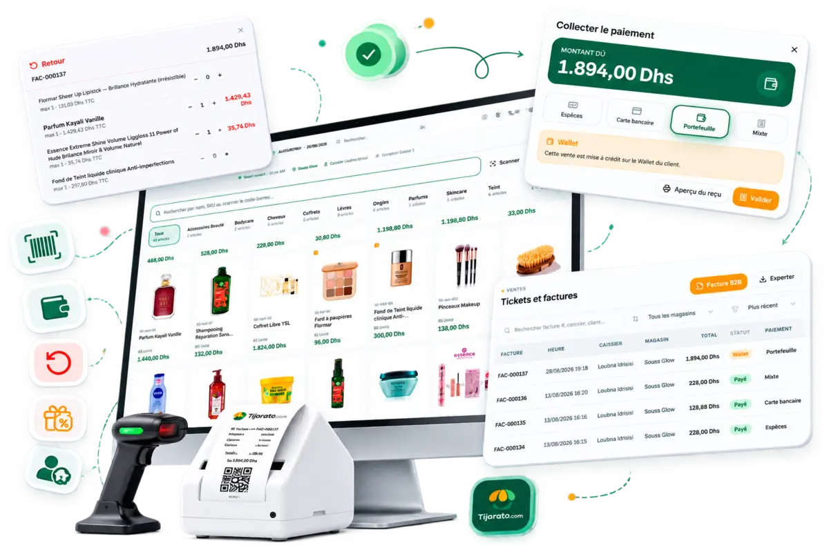 Point of sale screen in action
